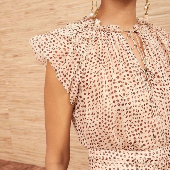 Ulla Johnson Marilyn Leopard Ikat Print Silk Top Size 4 - Picture 2 of 13